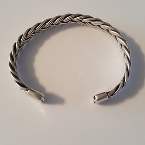 Handmade Braided Silver Cuff Bracelete